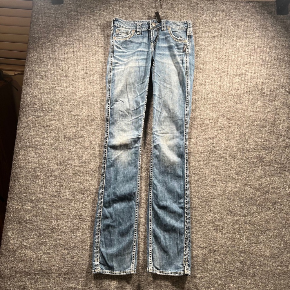 Silver Jeans Co Frances Slim Bootcut Jeans Blue Whiskered Size 18